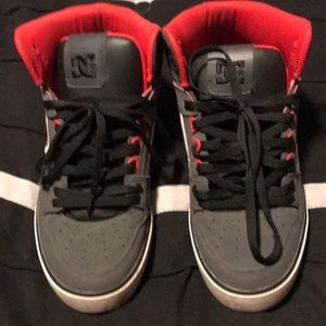 DC high top tennis shoes.